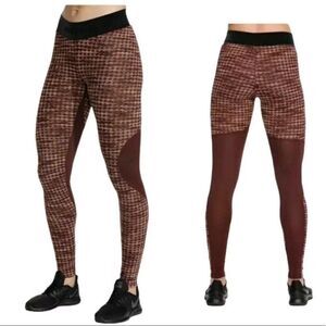 Nike Pro Hyperwarm Training Leggings 933305 652‎ Burgundy Knit Shorts Spring Gym